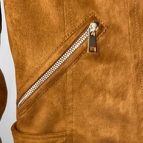 NWOT River Island Brown Fringe Moto Jacket - Picture 8 of 16